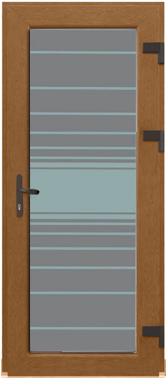 Дверь металлопластиковая Модель Dekor-010 Золотой дуб (900х2000 мм)