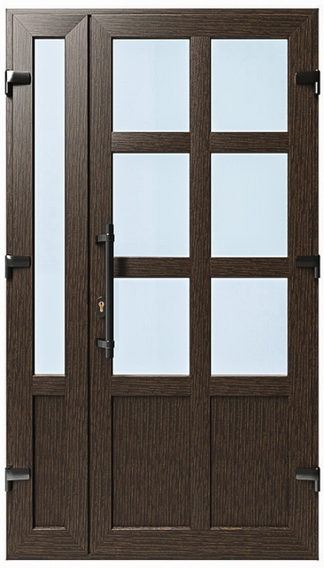 Дверь металлопластиковая Модель №036 Темный дуб (1150х2000 мм)