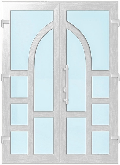 Дверь металлопластиковая Модель №044 Белый (1400х2000 мм)