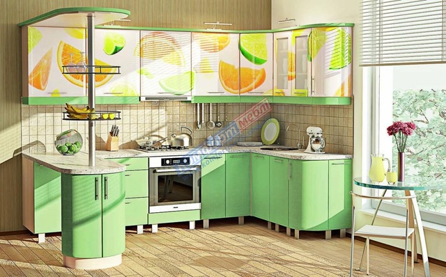 Кухня "Хай-тек з кольоровим друком" KX-485
