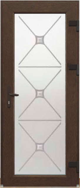 Дверь металлопластиковая Модель Dekor-038 Орех (900х2000 мм)