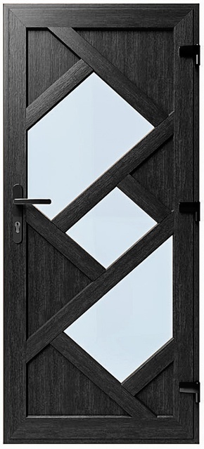 Дверь металлопластиковая Модель №012 Антрацит (900х2000 мм)