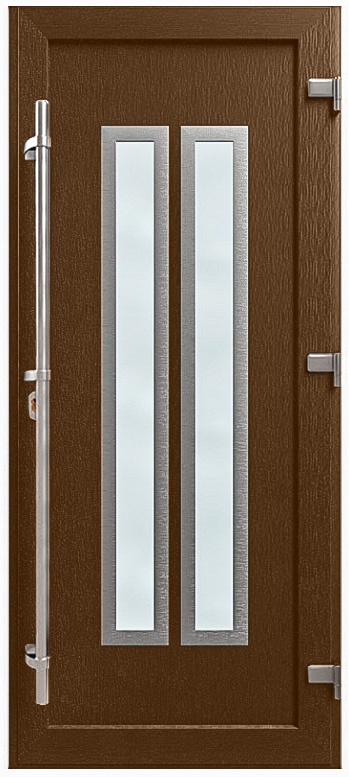 Дверь металлопластиковая Модель HPL-011 Орех (940х2005 мм)