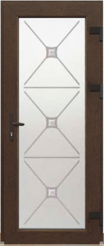Двері металопластикові Модель Dekor-038 Горіх (900х2000 мм)