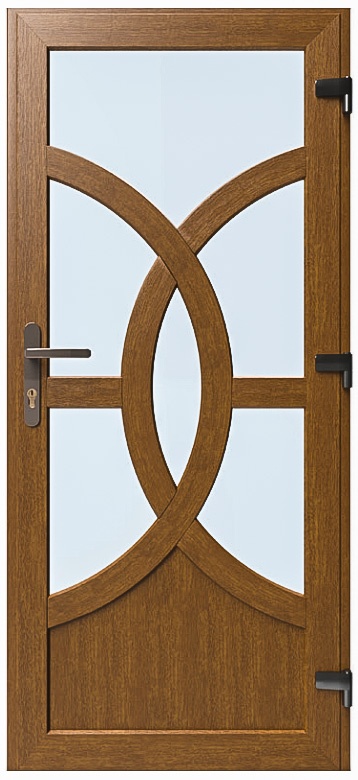 Дверь металлопластиковая Модель №010 Золотой дуб (900х2000 мм)