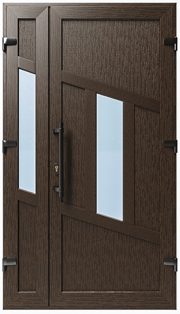 Дверь металлопластиковая Модель №029 Темный дуб (1150х2000 мм)