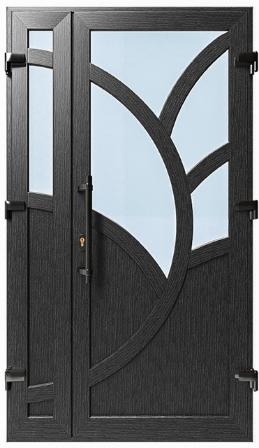 Дверь металлопластиковая Модель №033 Антрацит (1150х2000 мм)