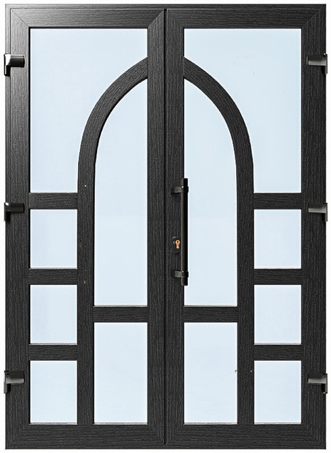 Дверь металлопластиковая Модель №044 Антрацит (1400х2000 мм)