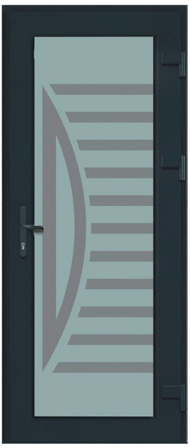 Дверь металлопластиковая Модель Dekor-006 Антрацит (900х2000 мм)