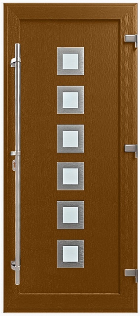 Дверь металлопластиковая Модель HPL-012 Золотой дуб (940х2005 мм)