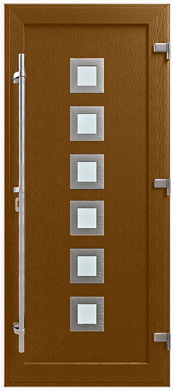 Дверь металлопластиковая Модель HPL-012 Золотой дуб (940х2005 мм)