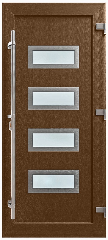 Дверь металлопластиковая Модель HPL-004 Орех (940х2005 мм)