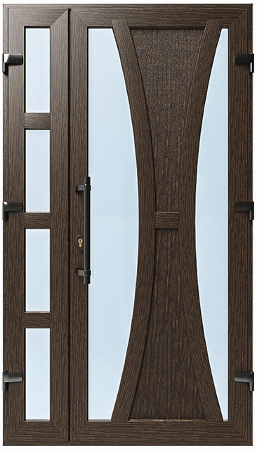 Дверь металлопластиковая Модель №022 Темный дуб (1150х2000 мм)