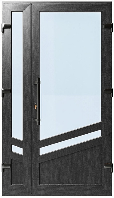 Дверь металлопластиковая Модель №035 Антрацит (1150х2000 мм)