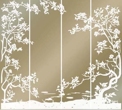 Рис.102 матовый рисунок для четырехдверного зеркального фасада