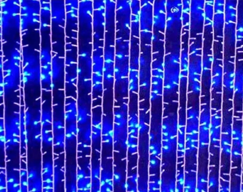 Гирлянда уличная штора с синим цветом ламп 300LED 3х2м