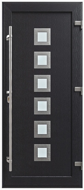 Дверь металлопластиковая Модель HPL-012 Антрацит (940х2005 мм)