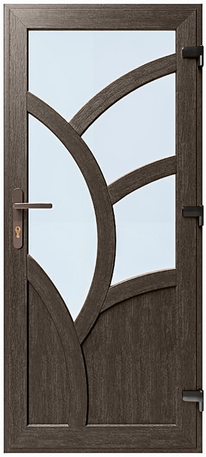 Дверь металлопластиковая Модель №015 Темный дуб (900х2000 мм)
