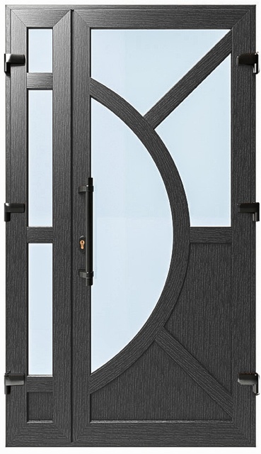 Дверь металлопластиковая Модель №030 Антрацит (1150х2000 мм)
