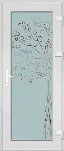 Дверь металлопластиковая Модель Dekor-011 Белый (900х2000 мм)