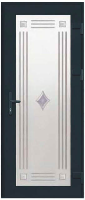 Дверь металлопластиковая Модель Dekor-036 Антрацит (900х2000 мм)