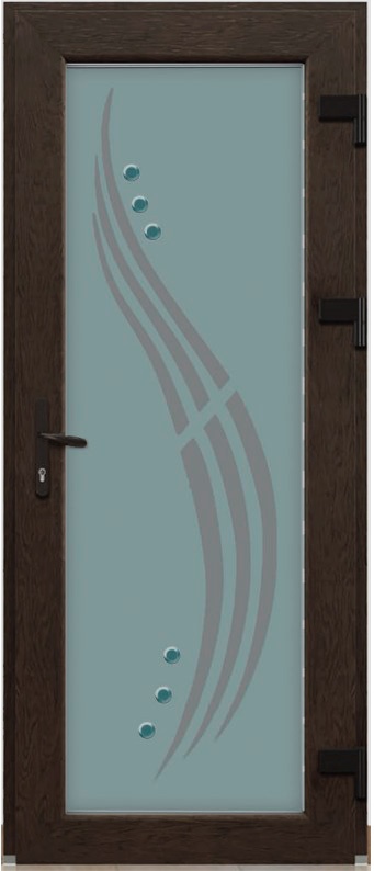 Дверь металлопластиковая Модель Dekor-020 Темный дуб (900х2000 мм)