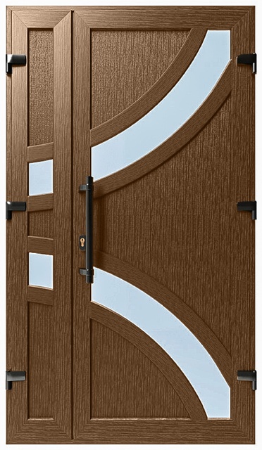 Двери металлопластиковые Модель №037 Орех (1150х2000 мм)