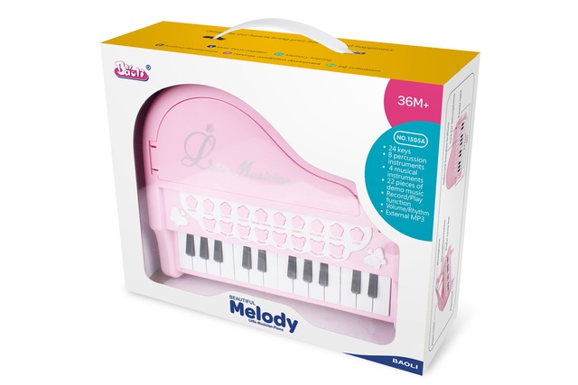 Дитяче піаніно синтезатор Baoli "Маленький музикант" з мікрофоном 24 клавіші (рожевий)