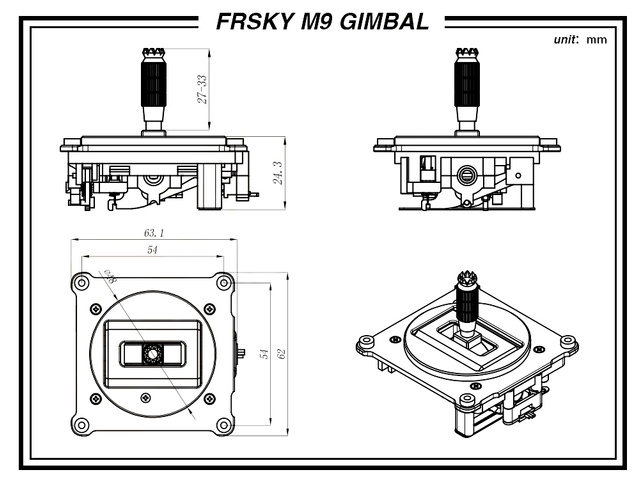 Стик FrSky M9 на датчиках Холла для аппаратур Taranis X9D