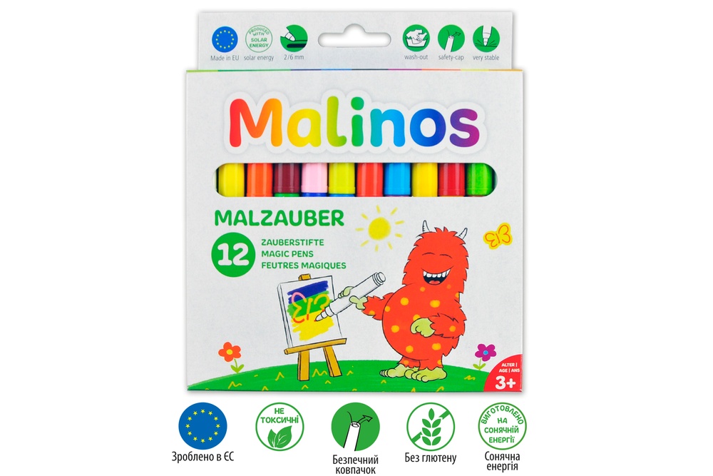 Волшебные фломастеры меняющие цвет MALINOS Malzauber 12 (10+2) шт