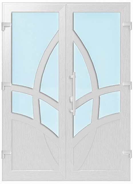 Дверь металлопластиковая Модель №046 Белый (1400х2000 мм)