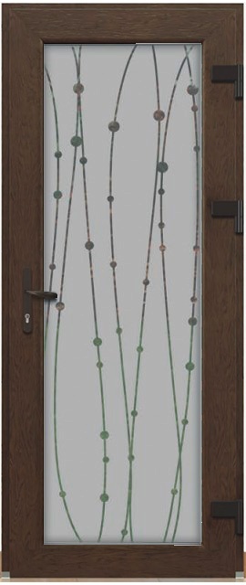 Двері металопластикові Модель Dekor-014 Горіх (900х2000 мм)