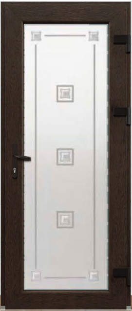 Дверь металлопластиковая Модель Dekor-031 Темный дуб (900х2000 мм)