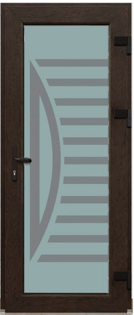 Дверь металлопластиковая Модель Dekor-006 Темный дуб (900х2000 мм)