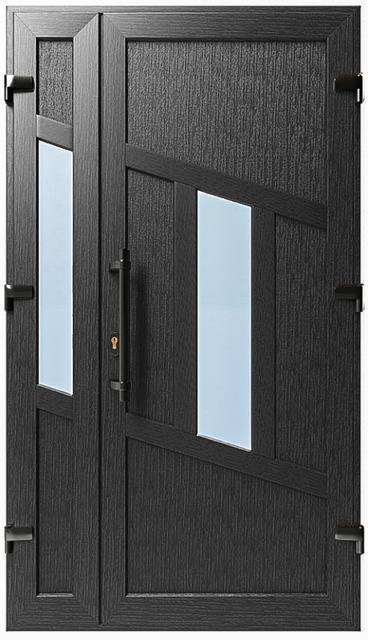 Дверь металлопластиковая Модель №029 Антрацит (1150х2000 мм)