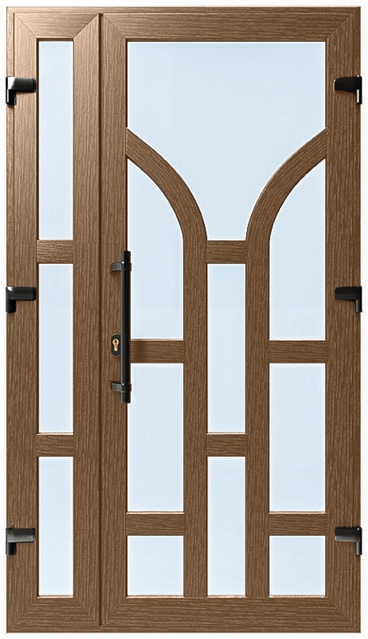 Дверь металлопластиковая Модель №023 Орех (1150х2000 мм)