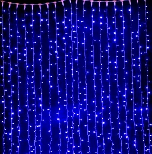 Гірлянда штора з синім кольором ламп 144LED 2x2м