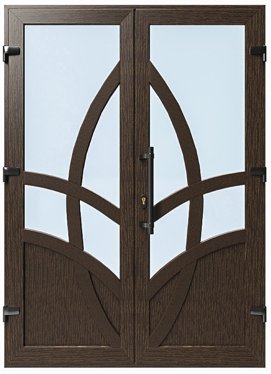 Дверь металлопластиковая Модель №046 Темный дуб (1400х2000 мм)