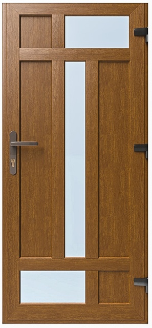 Двері металопластикові Модель №018 Золотий дуб (900х2000 мм)