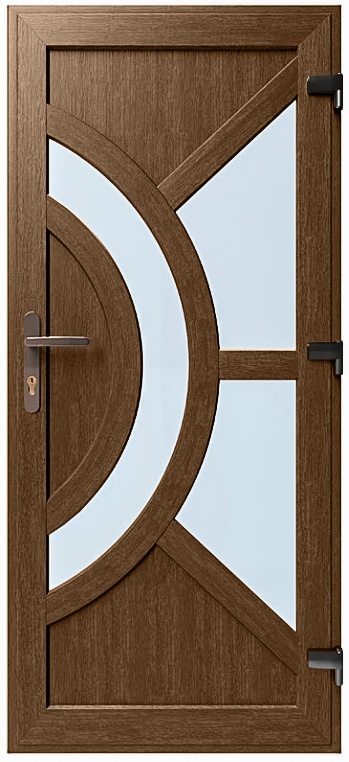 Дверь металлопластиковая Модель №016 Орех (900х2000 мм)