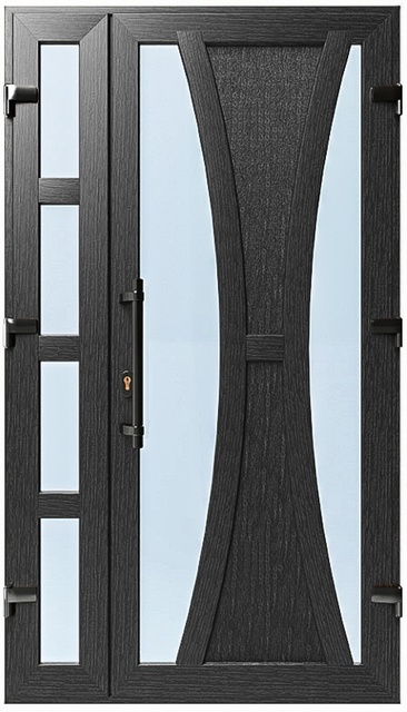 Дверь металлопластиковая Модель №022 Антрацит (1150х2000 мм)