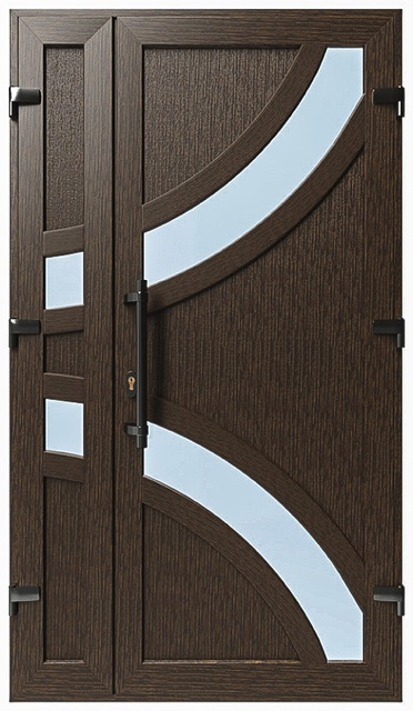 Дверь металлопластиковая Модель №037 Темный дуб (1150х2000 мм)