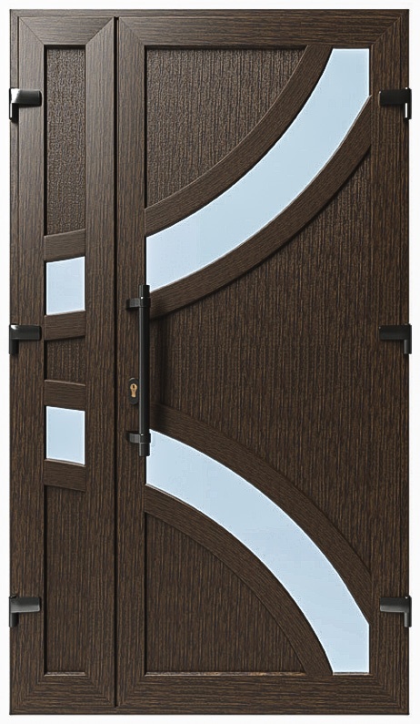 Дверь металлопластиковая Модель №037 Темный дуб (1150х2000 мм)