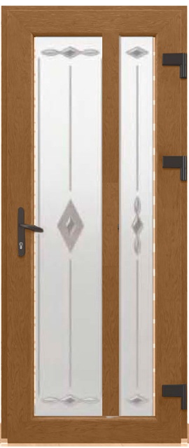 Дверь металлопластиковая Модель Dekor-029 Золотой дуб (900х2000 мм)
