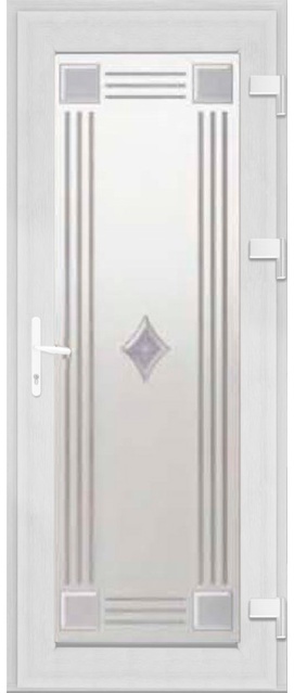 Дверь металлопластиковая Модель Dekor-032 Белый (900х2000 мм)