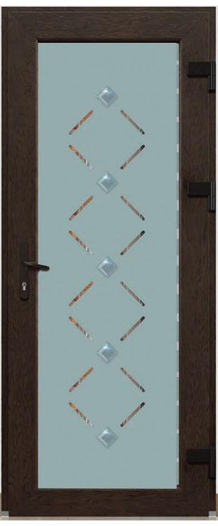 Дверь металлопластиковая Модель Dekor-021 Темный дуб (900х2000 мм)