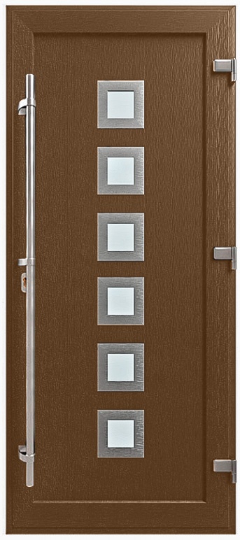 Дверь металлопластиковая Модель HPL-012 Орех (940х2005 мм)