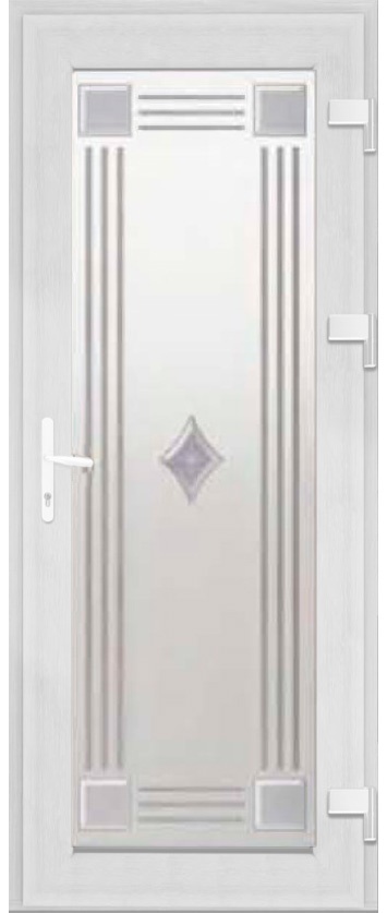 Дверь металлопластиковая Модель Dekor-032 Белый (900х2000 мм)