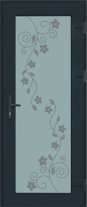 Дверь металлопластиковая Модель Dekor-017 Антрацит (900х2000 мм)