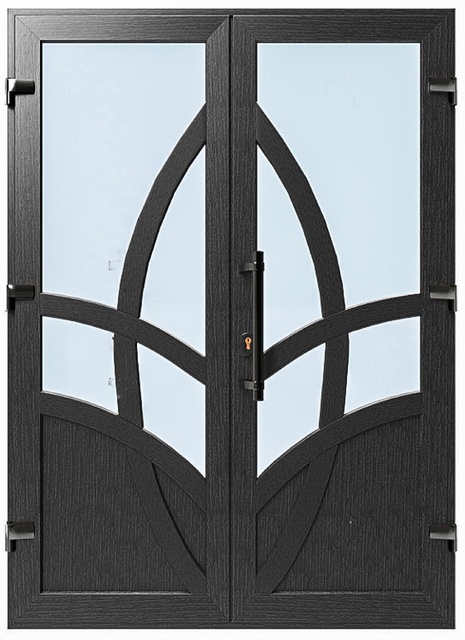 Дверь металлопластиковая Модель №046 Антрацит (1400х2000 мм)